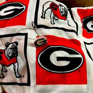 University of Georgia shower curtain with shower hooks